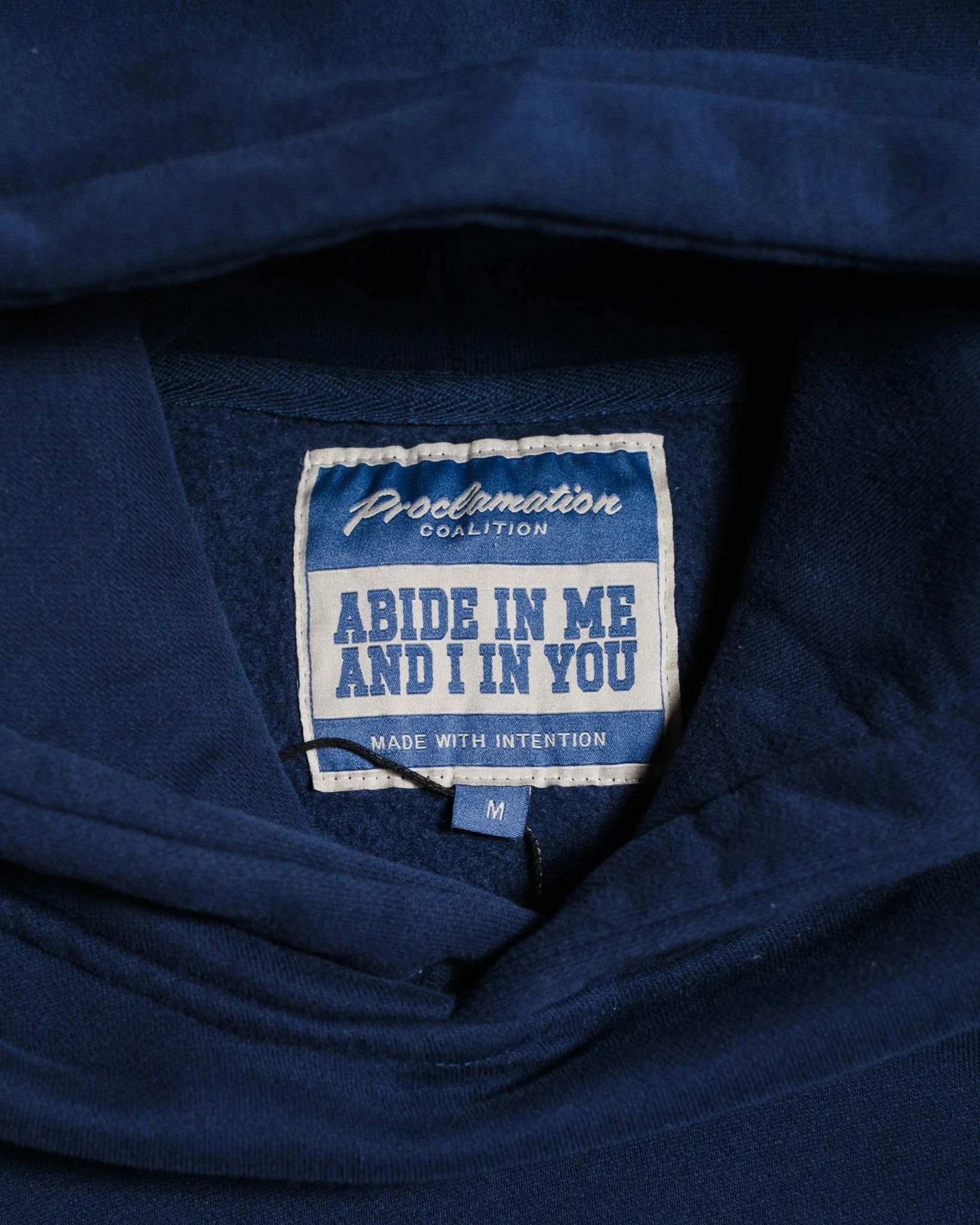 "Abide" Navy Comfort Hoodie - Image 10