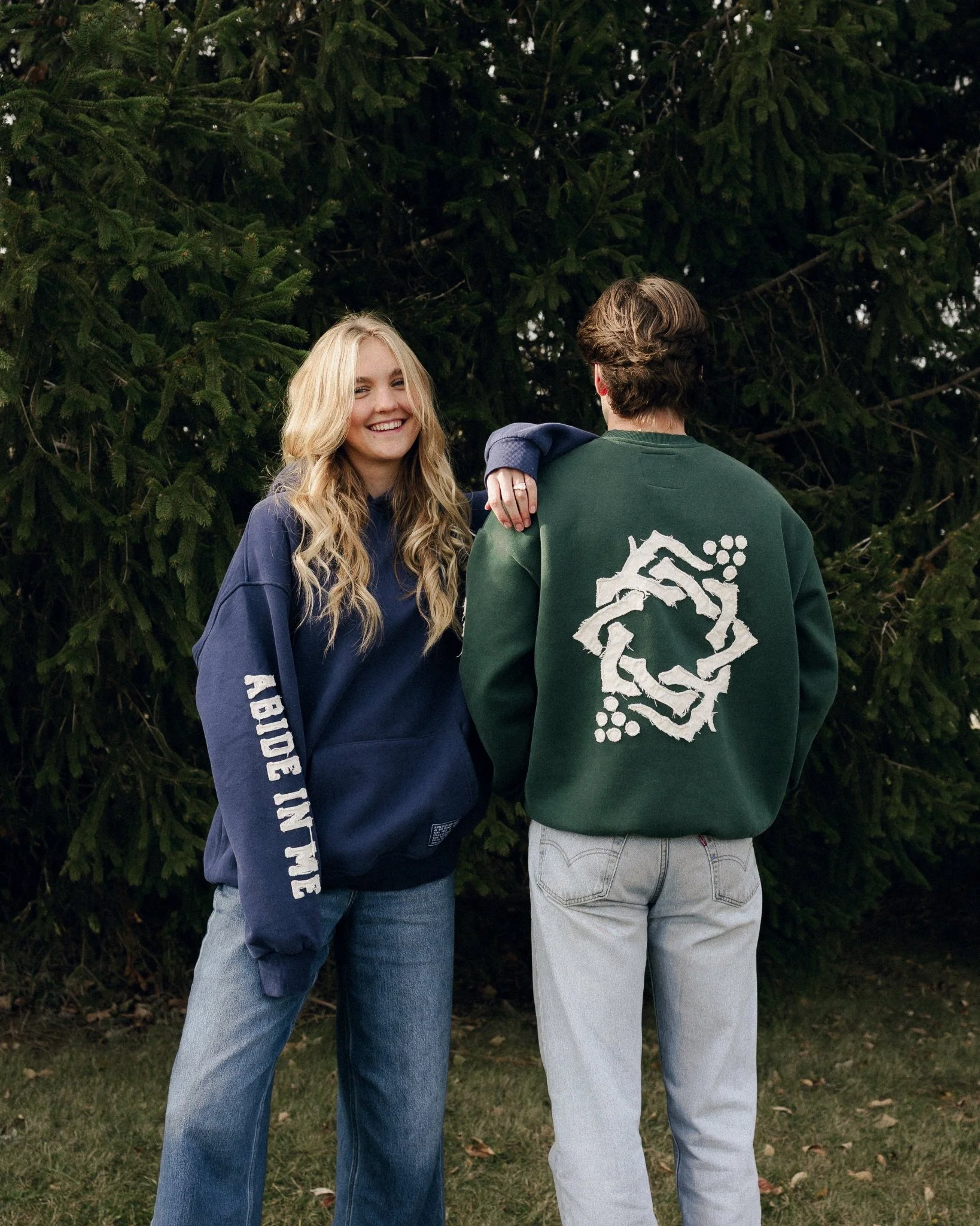 "Abide" Navy Comfort Hoodie - Image 11