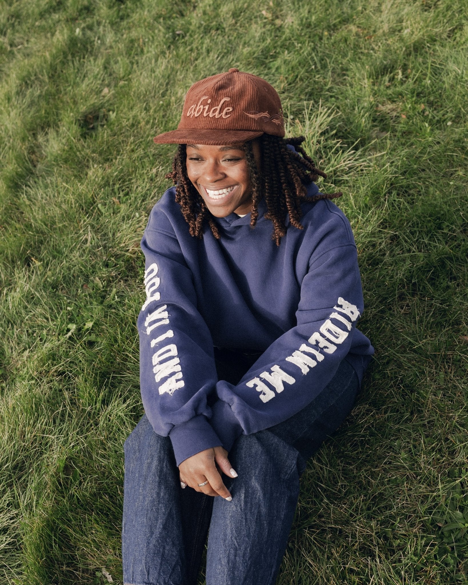 "Abide" Navy Comfort Hoodie - Image 12