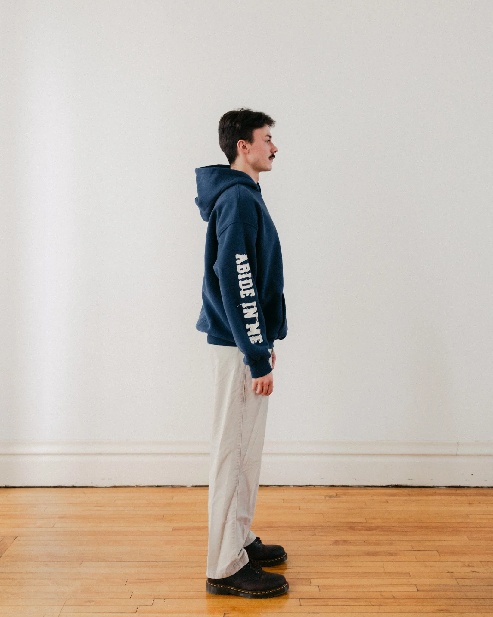 "Abide" Navy Comfort Hoodie - Image 5