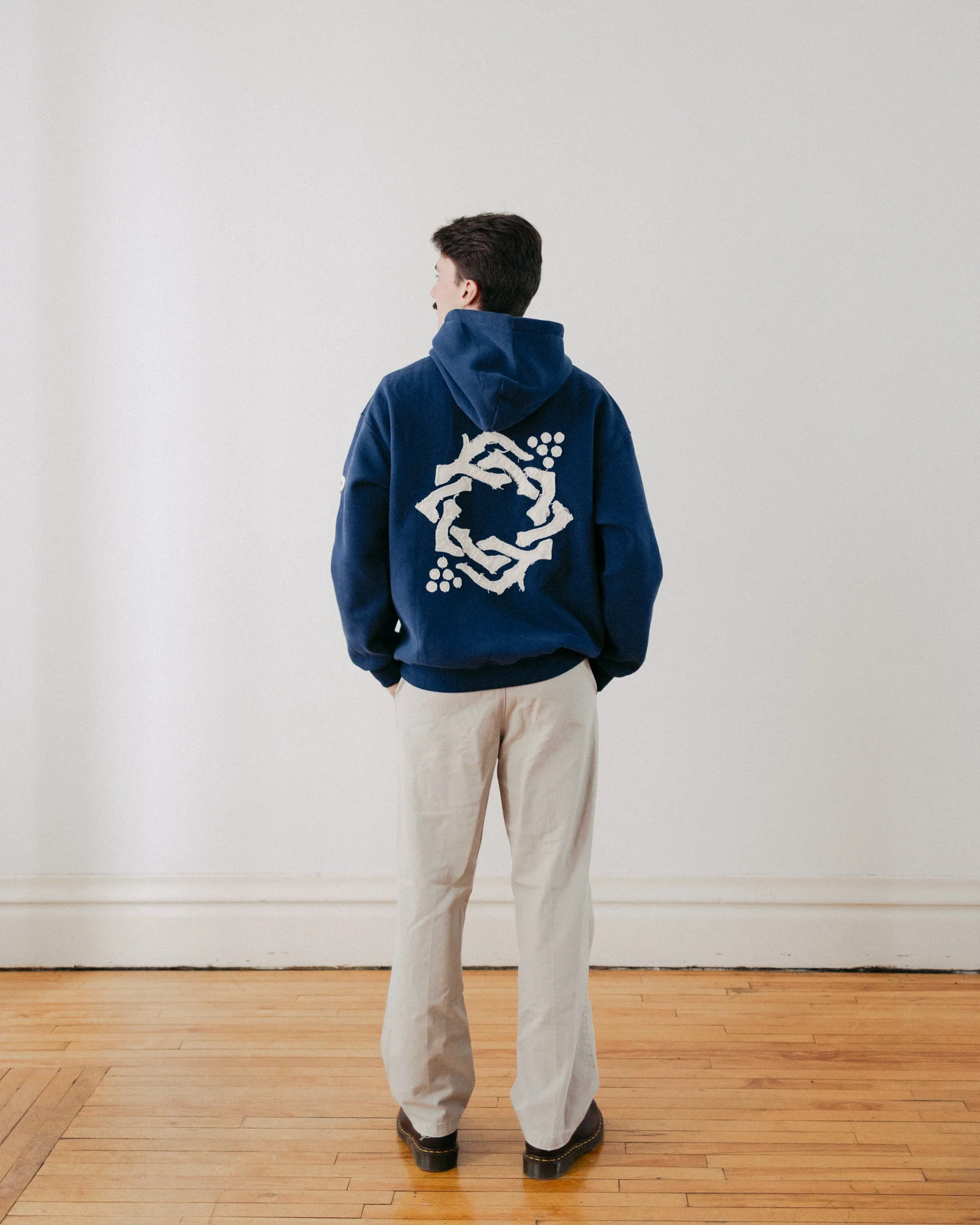 "Abide" Navy Comfort Hoodie - Image 6