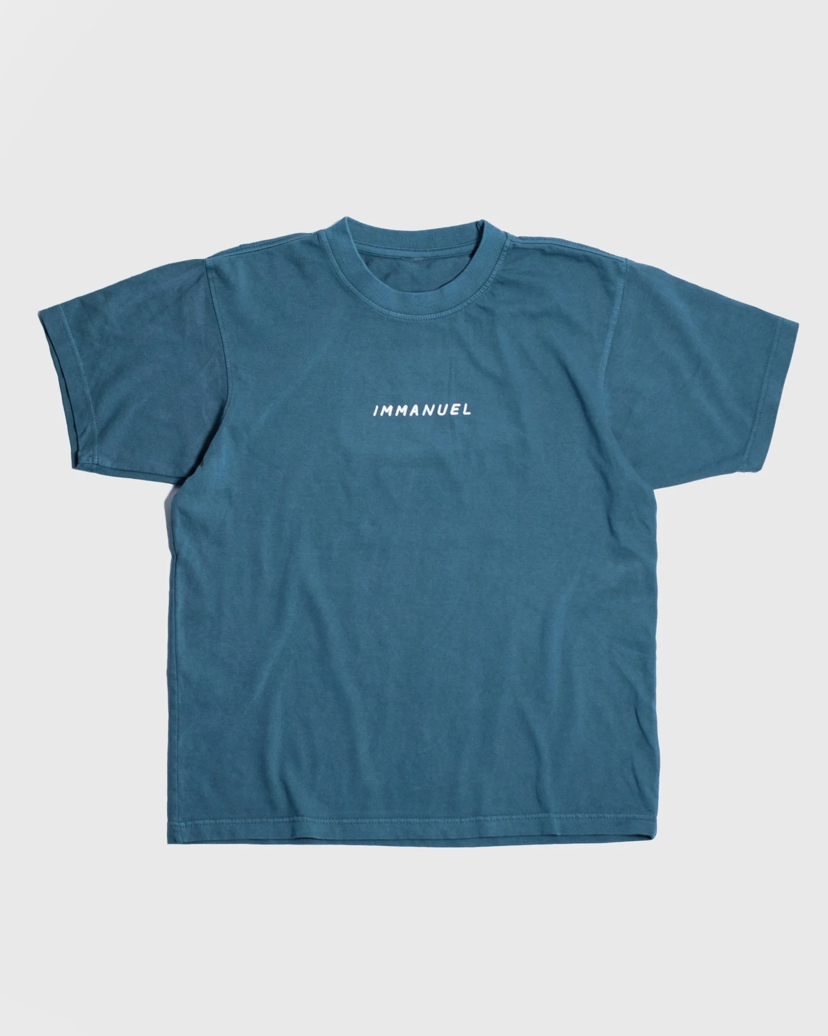 "Immanuel - Where Jesus Walked" Faded Blue Heavyweight Tee - Image 5