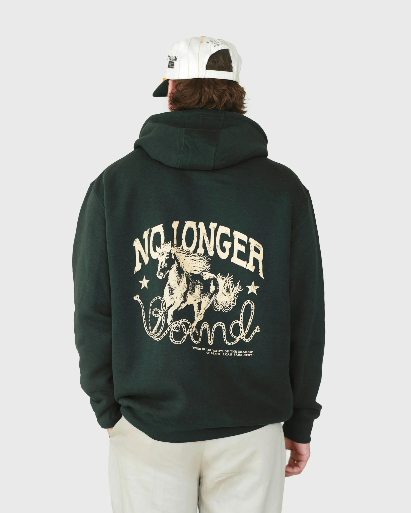"No Longer Bound" Forrest Green Hoodie - Image 3