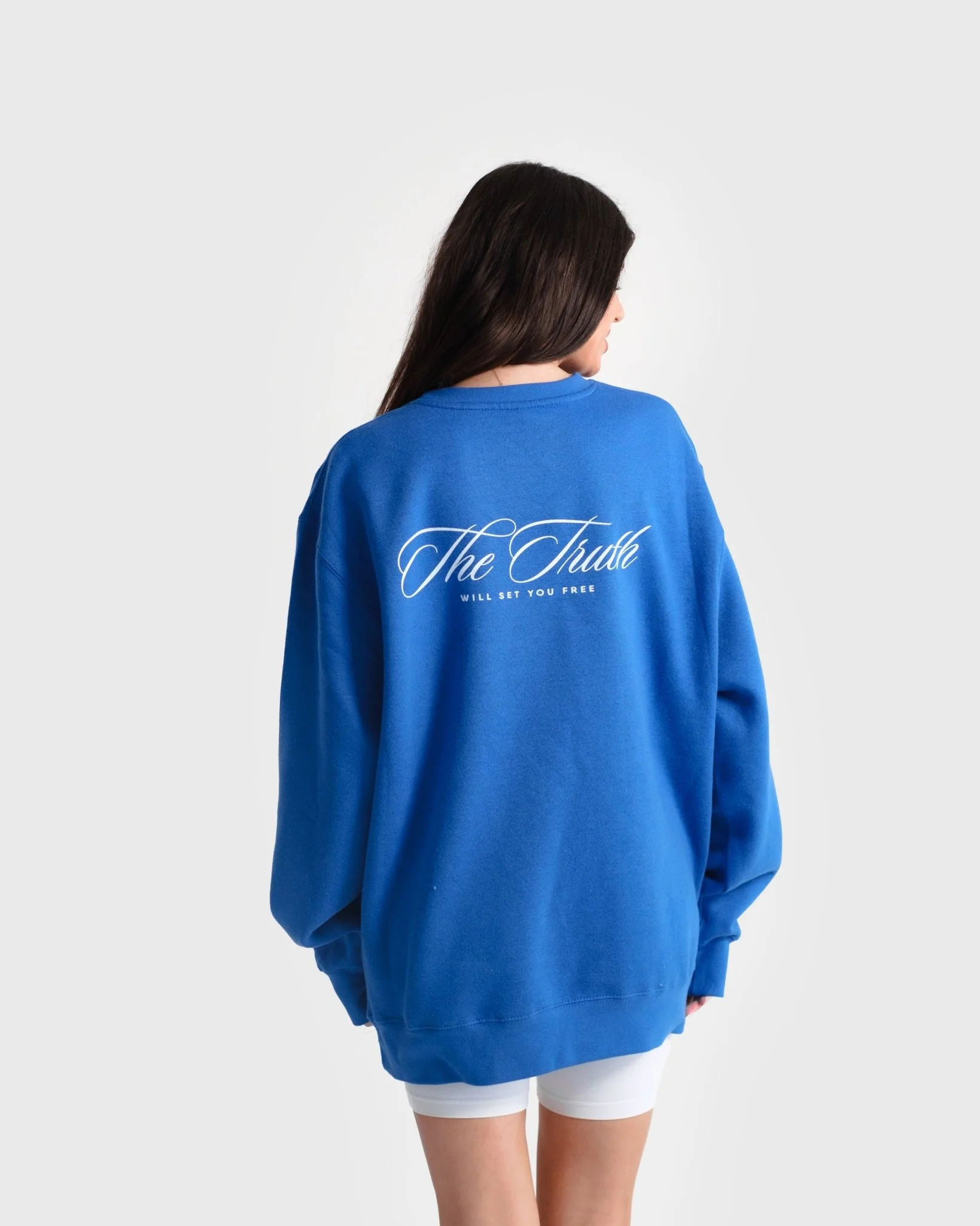 "Set Free X Stay True" Royal Blue Crewneck - Image 6