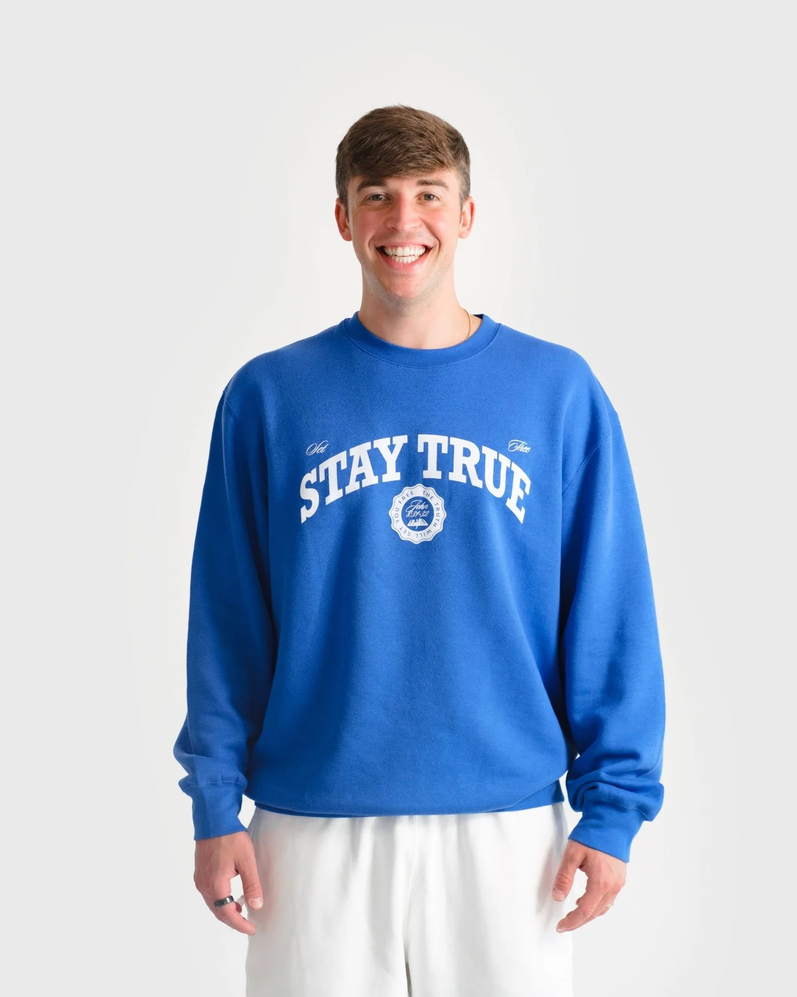 "Set Free X Stay True" Royal Blue Crewneck - Image 7