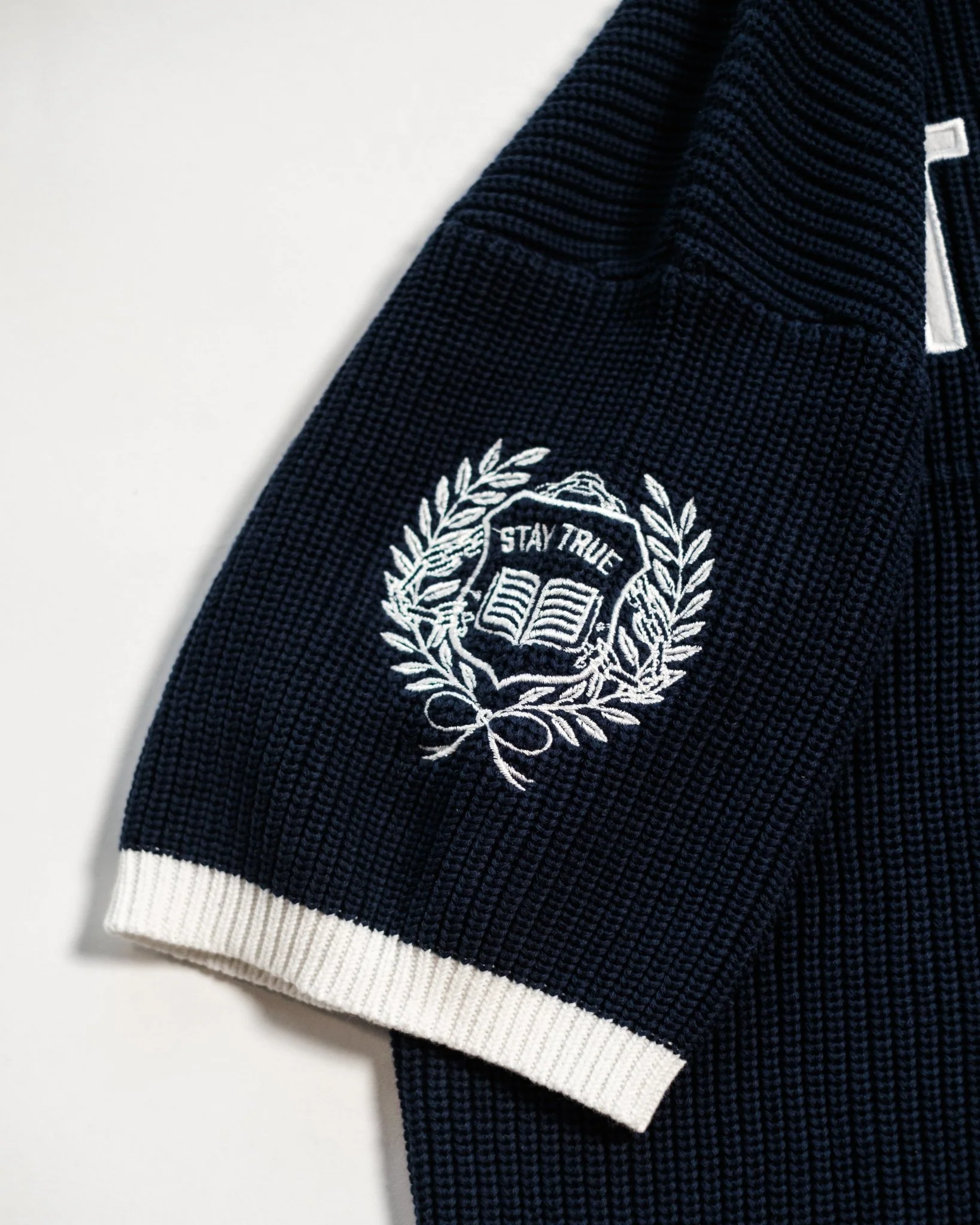 "Stay True" Navy Knit Jersey - Image 6