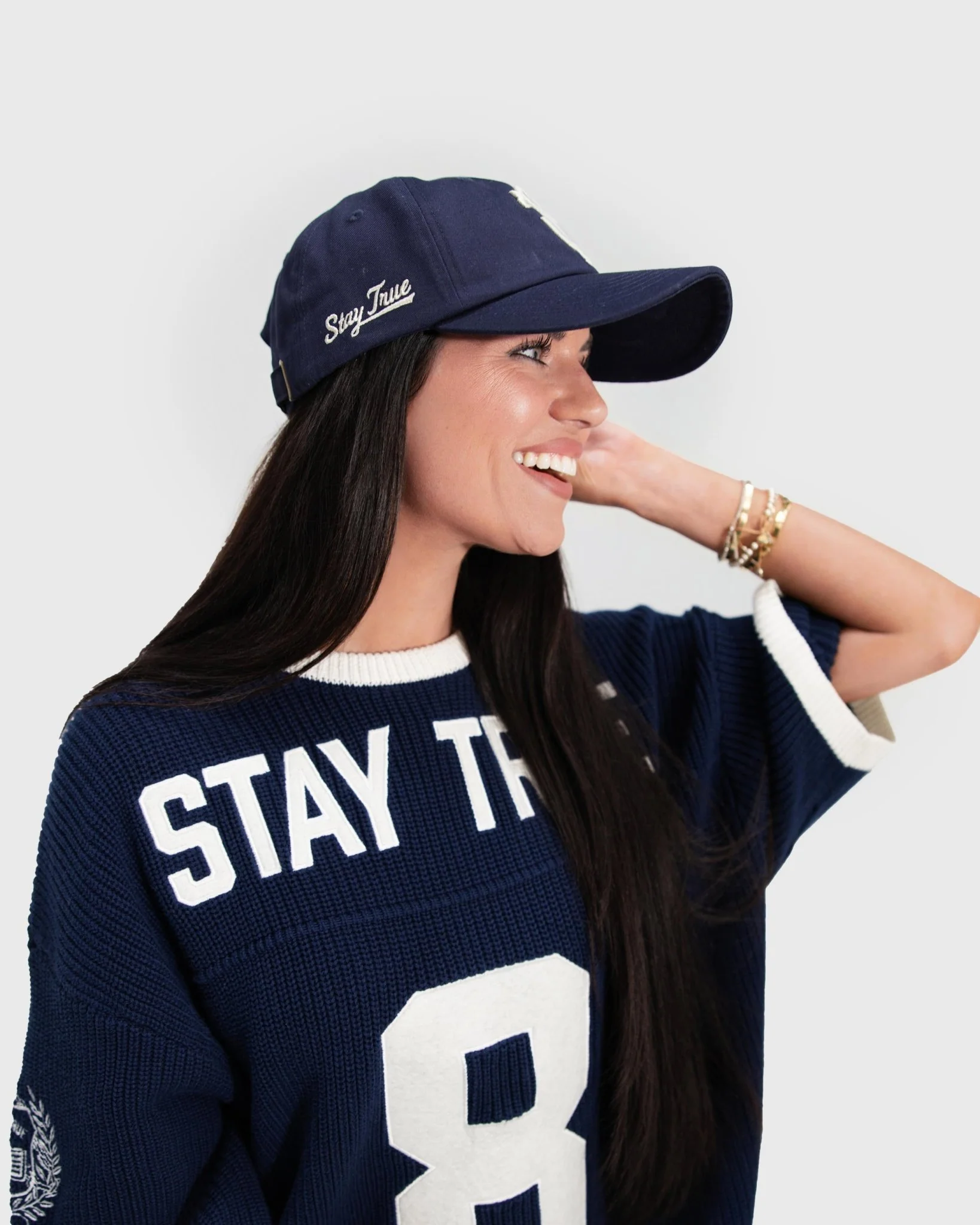 "Stay True" Navy Knit Jersey - Image 7