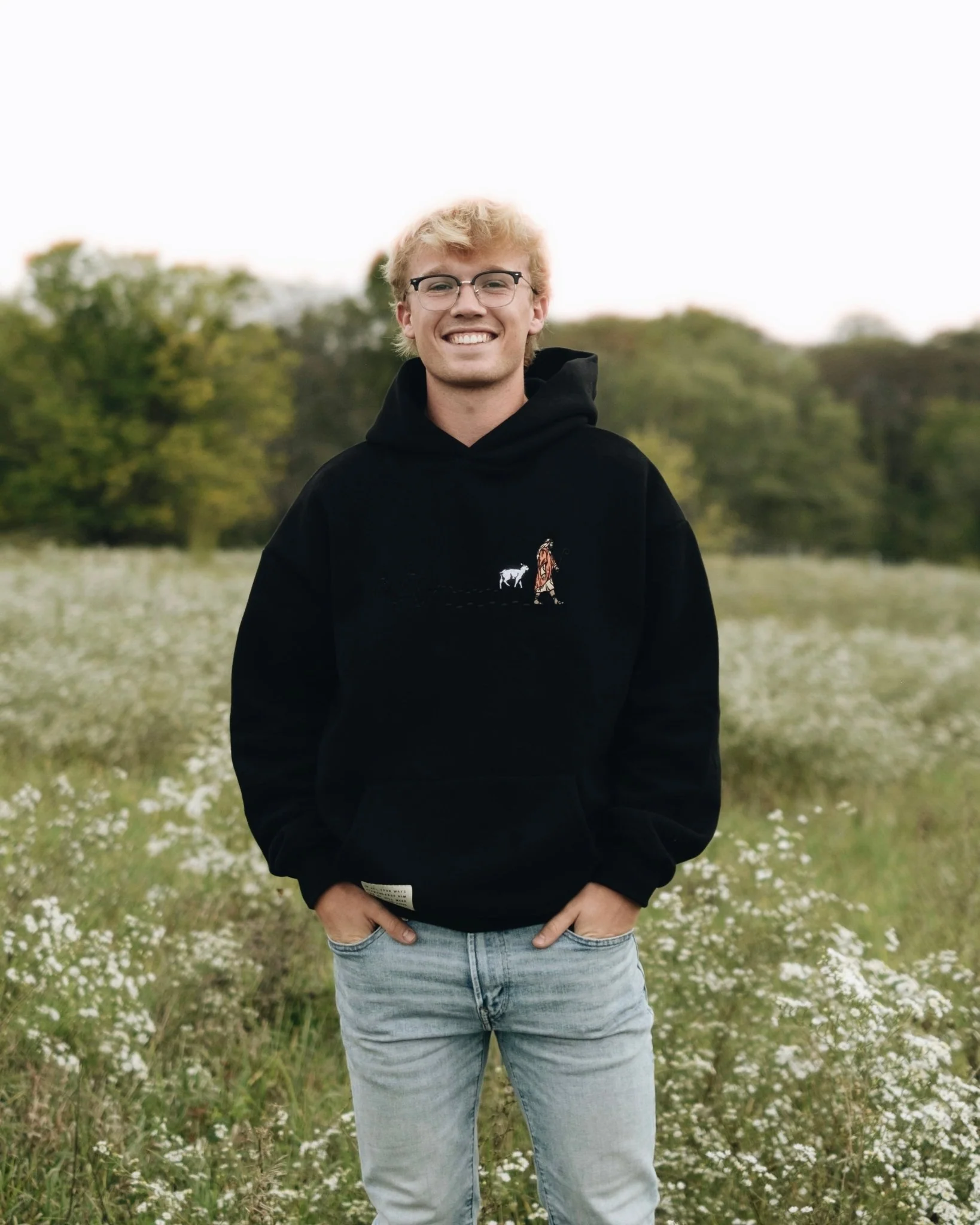 "Good Shepherd" Dark Valleys Comfort Hoodie (Puff Print) - Image 3