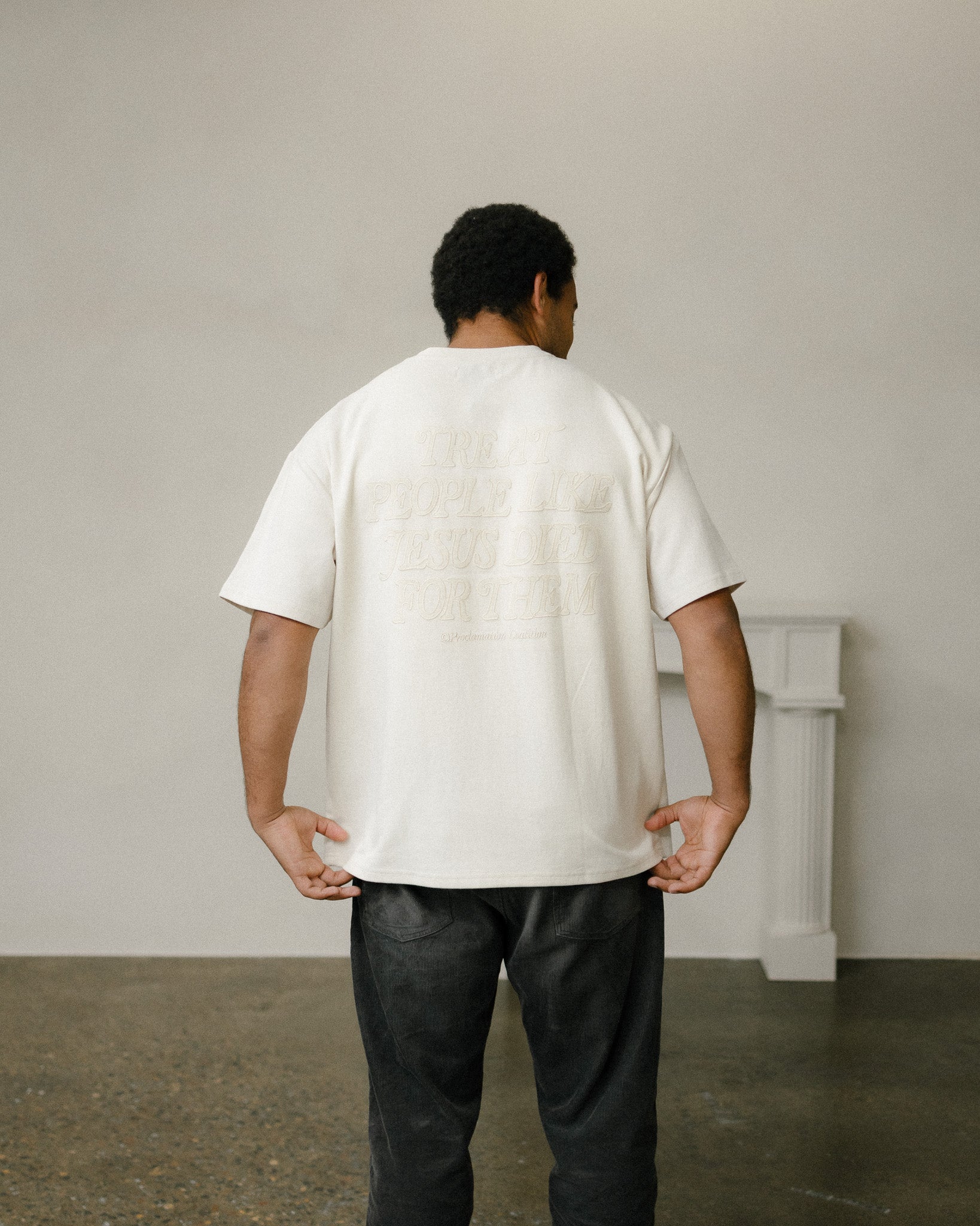 Treat People Like Jesus Died For Them® Monochrome Essential Tee - Image 5