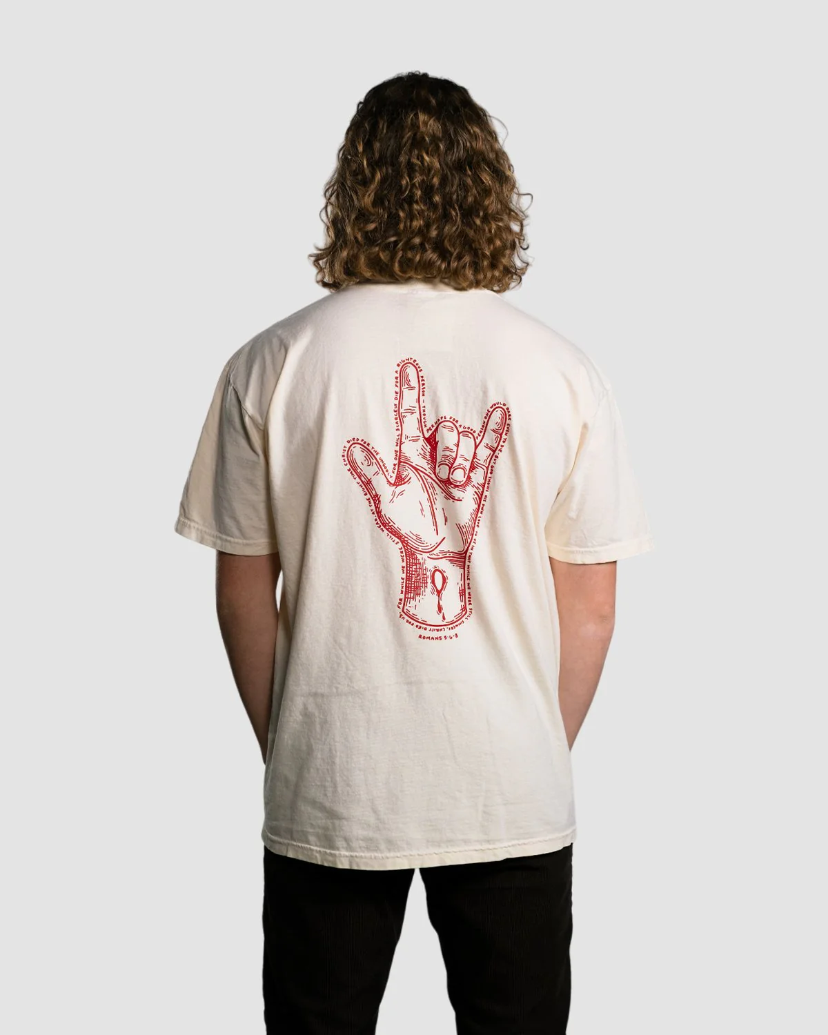 "While We Were Still Sinners" Ivory Tee - Image 6